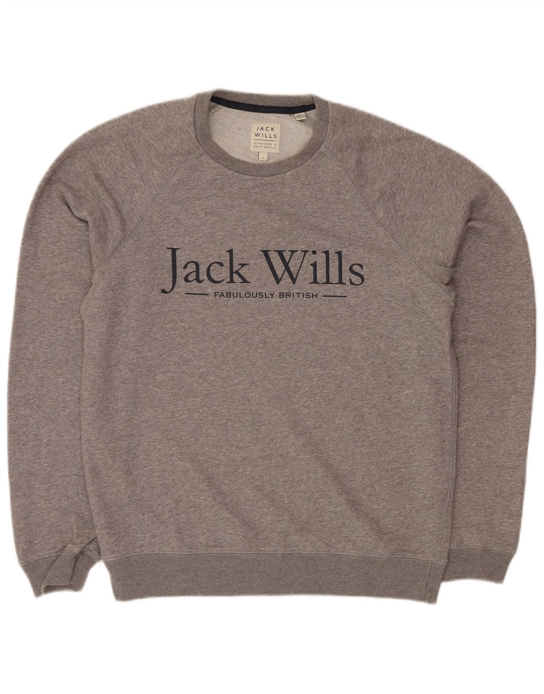 Мужской свитшот с рисунком Jack Wills, хлопковый джемпер среднего серого цвета в крапинку