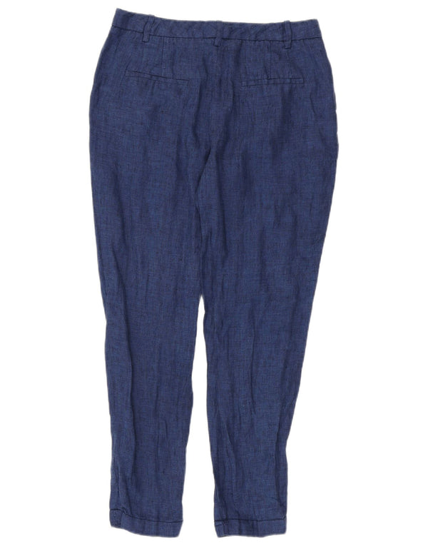 Женские узкие брюки-чиносы Zara EU 36 XS W26 L27 Темно-синие льняные