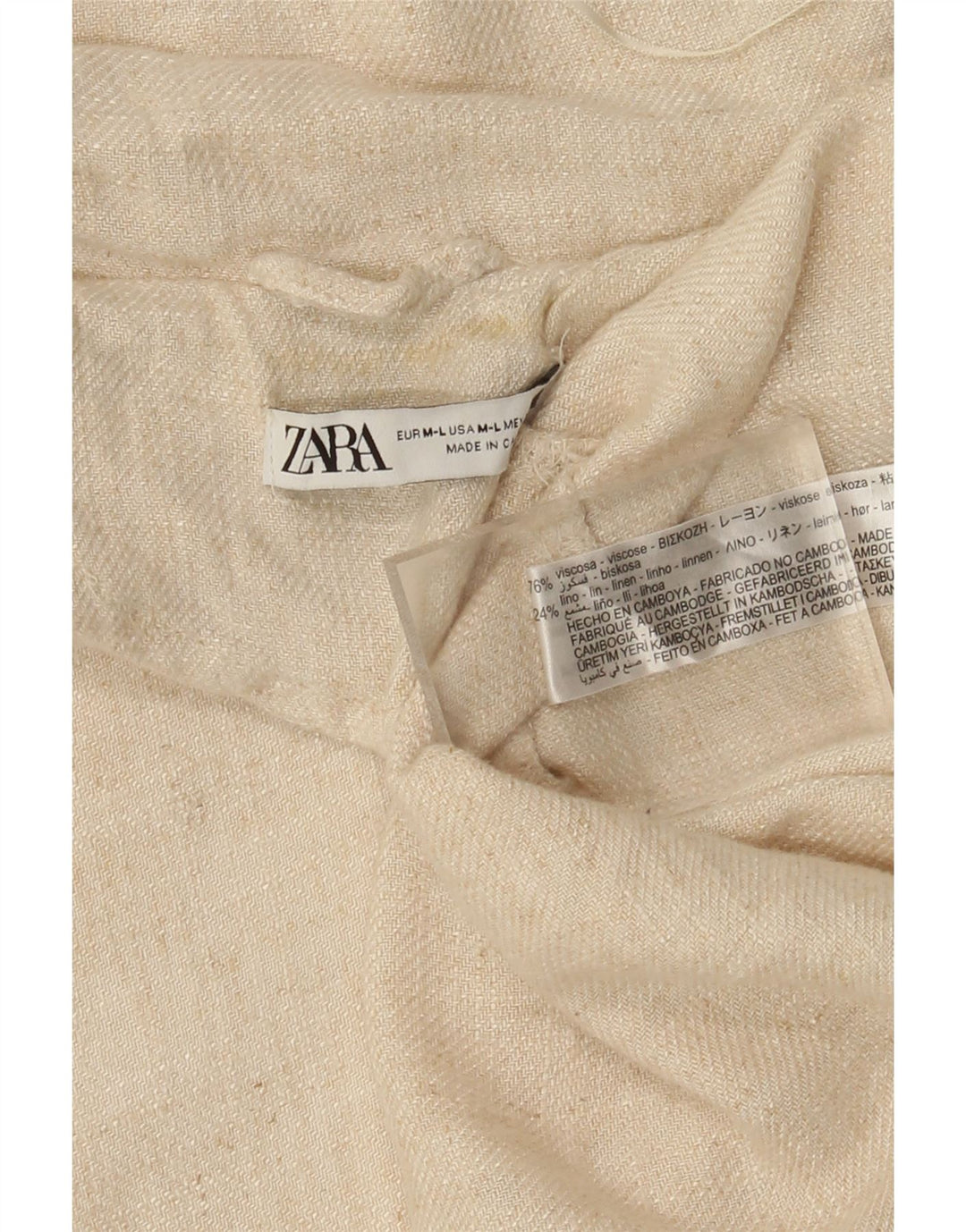 Zara Женское открытое пальто оверсайз UK 14 среднего размера из вискозы белого цвета