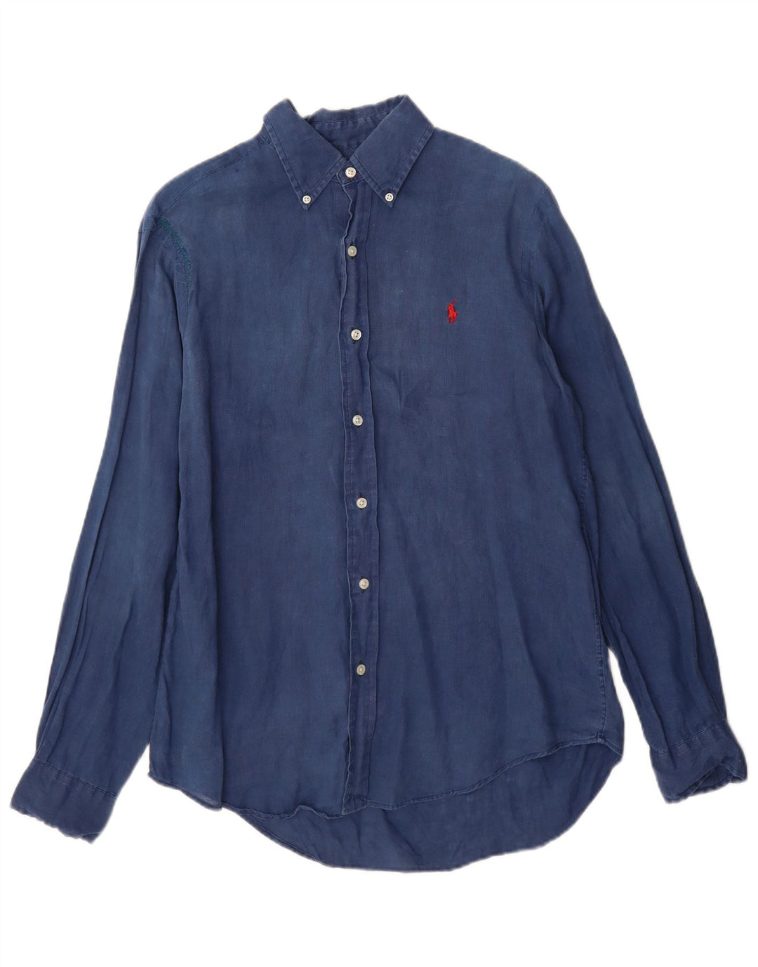 Мужская рубашка Ralph Lauren, маленькая, темно-синяя, льняная