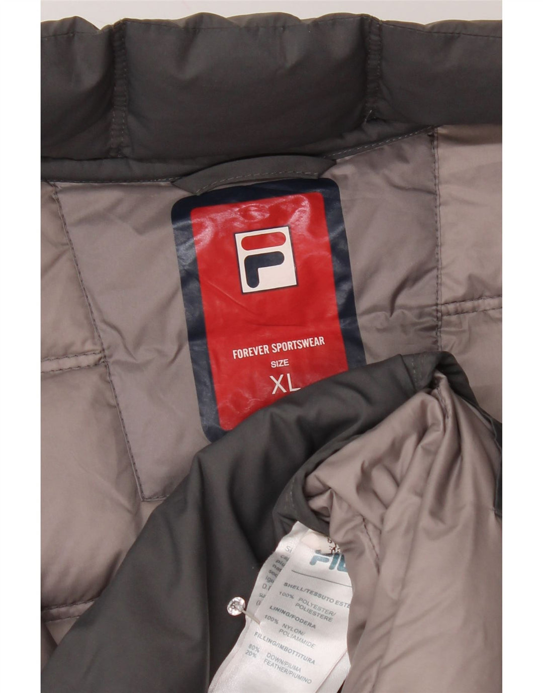 Мужская стеганая куртка Fila UK 42 XL Серый Полиэстер