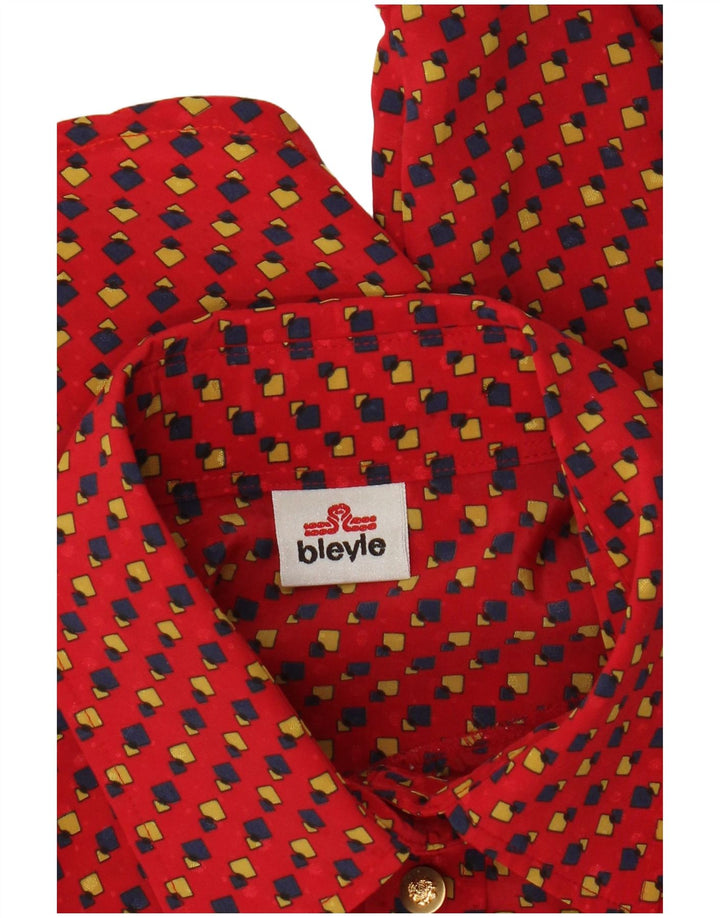 Женская рубашка Bleyle UK 20 2XL красная с геометрическим узором