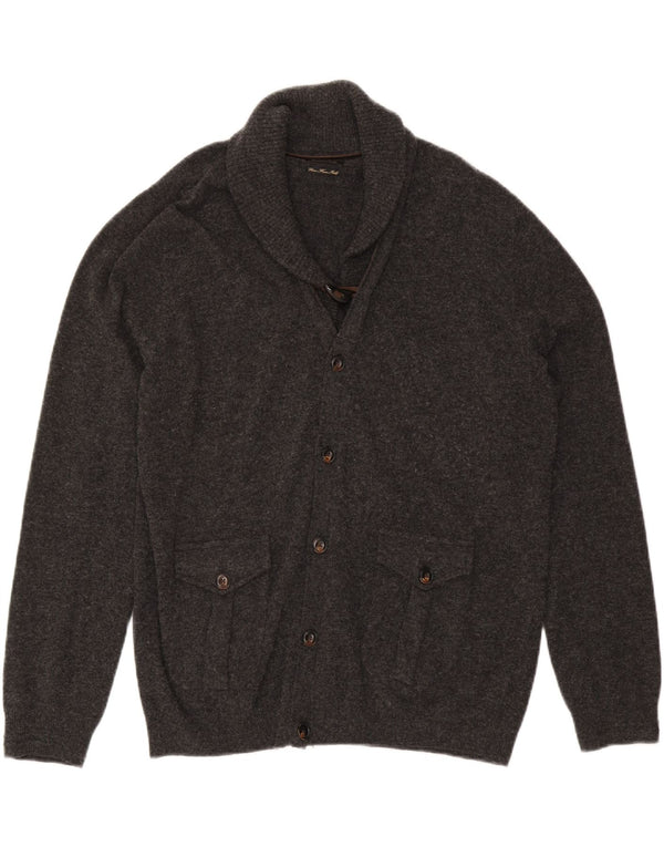 MASSIMO DUTTI Mens Cardigan Sweater Large Grey