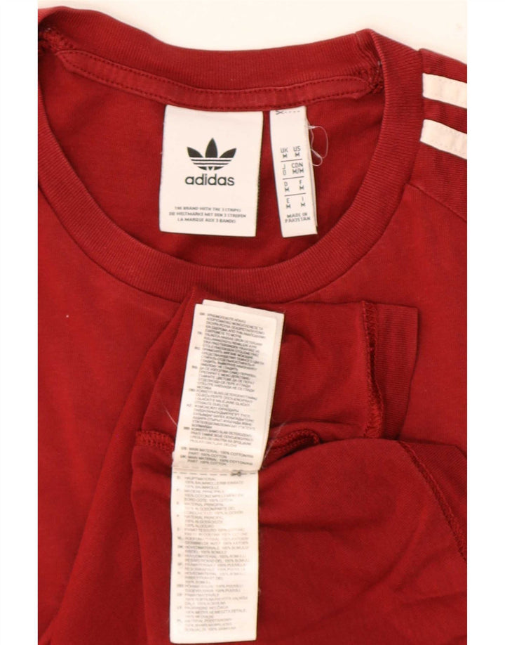 Мужская футболка Adidas Top среднего красного цвета из хлопка