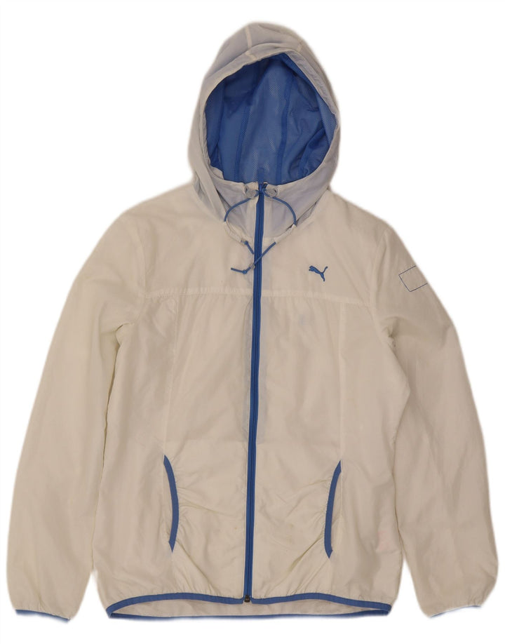 Женская дождевик с капюшоном Puma UK 14, большой белый нейлон
