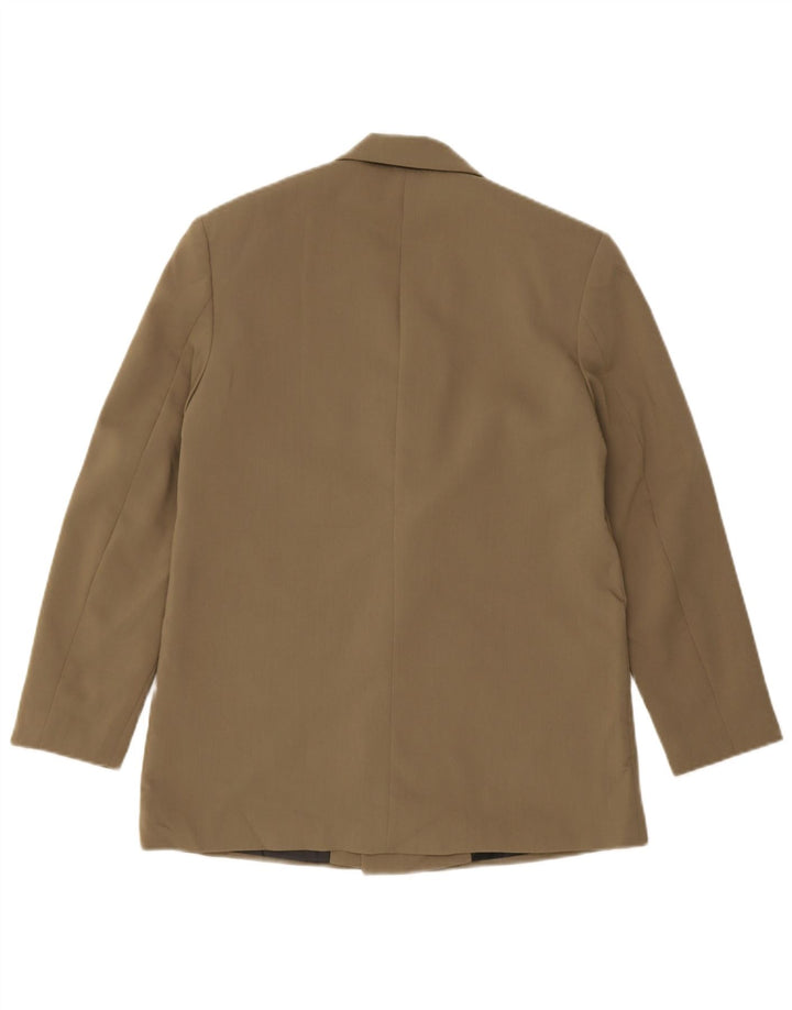 Мужской двубортный пиджак Zara UK 34 XS, полиэстер цвета хаки