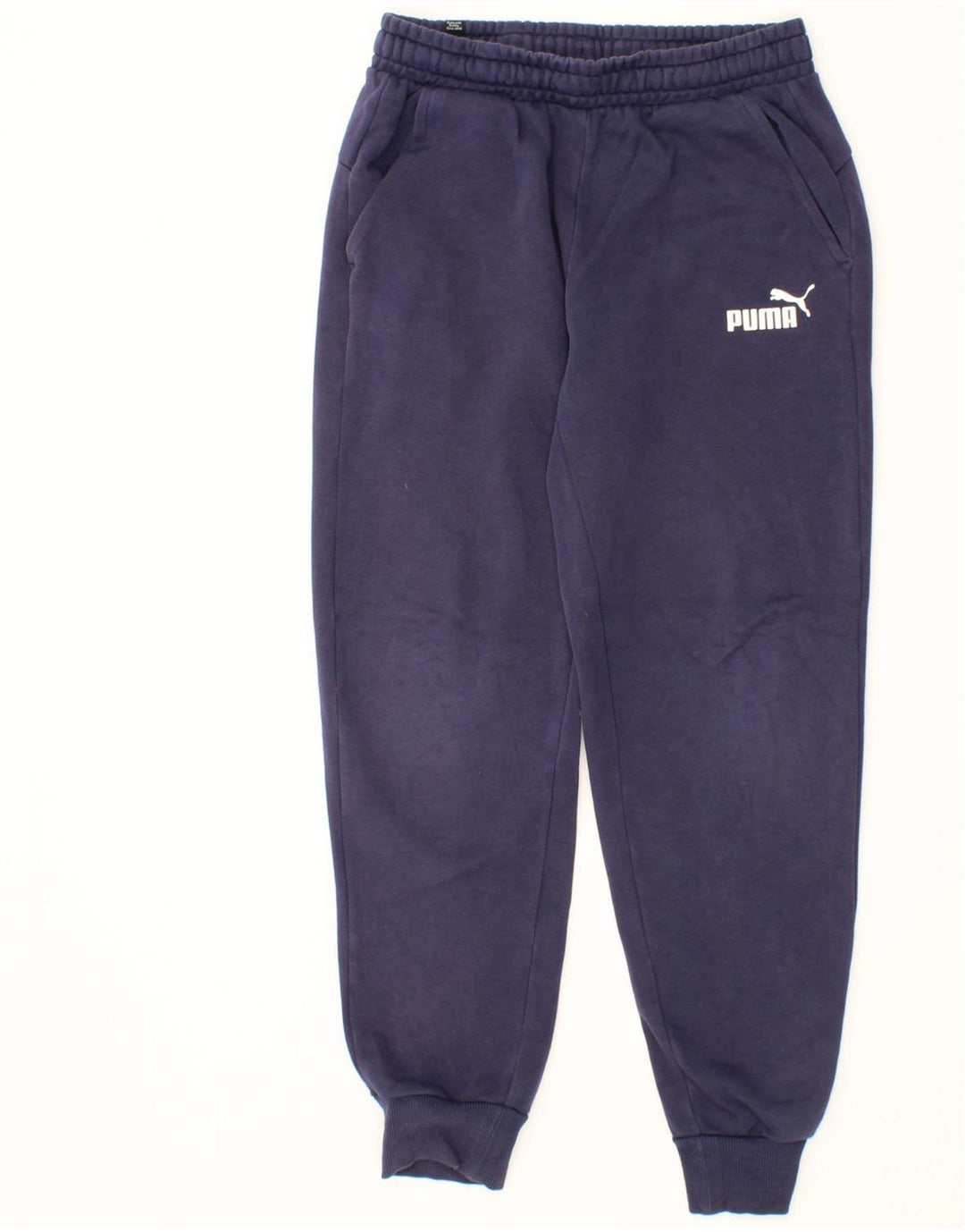 PUMA Mens Graphic Tracksuit Trousers Joggers Small  Navy Blue Vintage Puma and Second-Hand Puma from Messina Hembry 