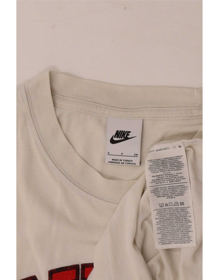 Мужская футболка с рисунком Nike, маленькая хлопковая футболка в белую полоску