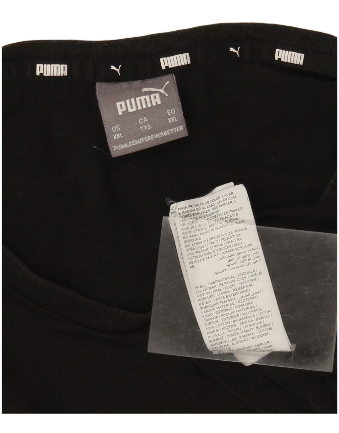 Мужская футболка Puma Top 2XL, черный хлопок