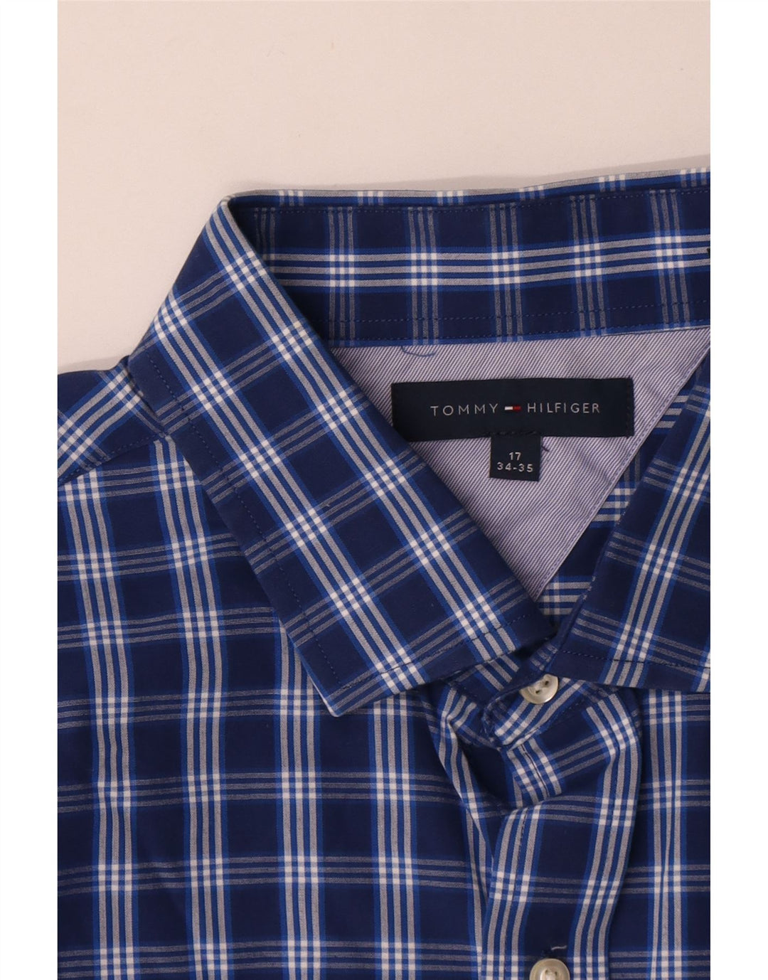 Мужская рубашка Tommy Hilfiger, размер 17 XL, темно-синяя клетка
