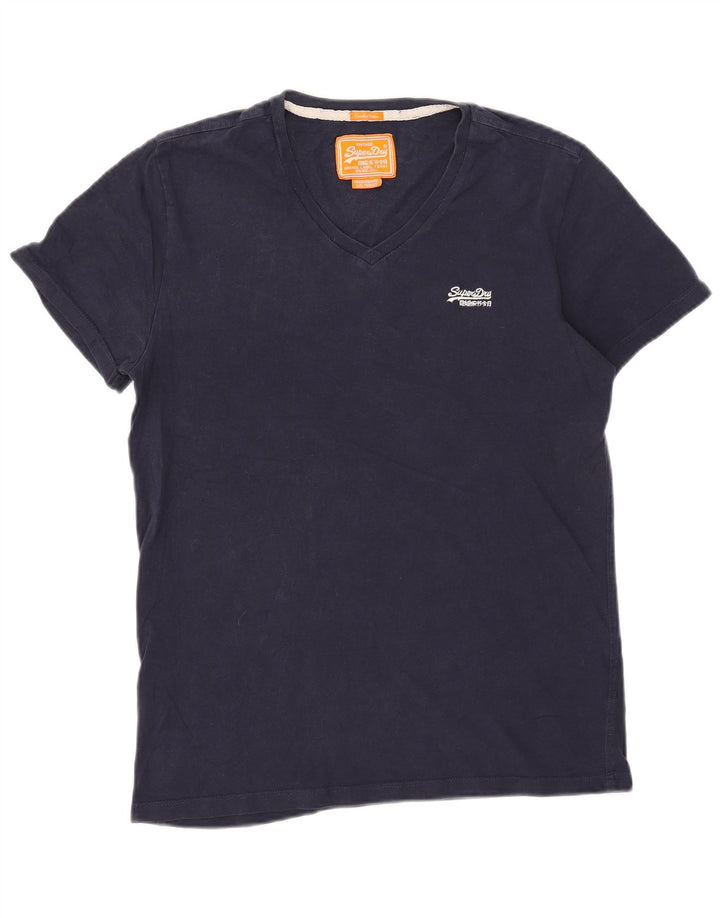 Мужская футболка Superdry Top среднего размера, темно-синяя, хлопок