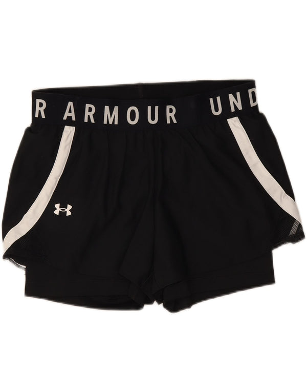 Женские спортивные шорты с графическим рисунком Under Armour UK 14, большие черные цветные блоки