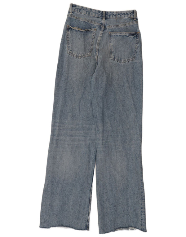 Женские потертые широкие джинсы Zara EU 40 Medium W30 L32 Синие