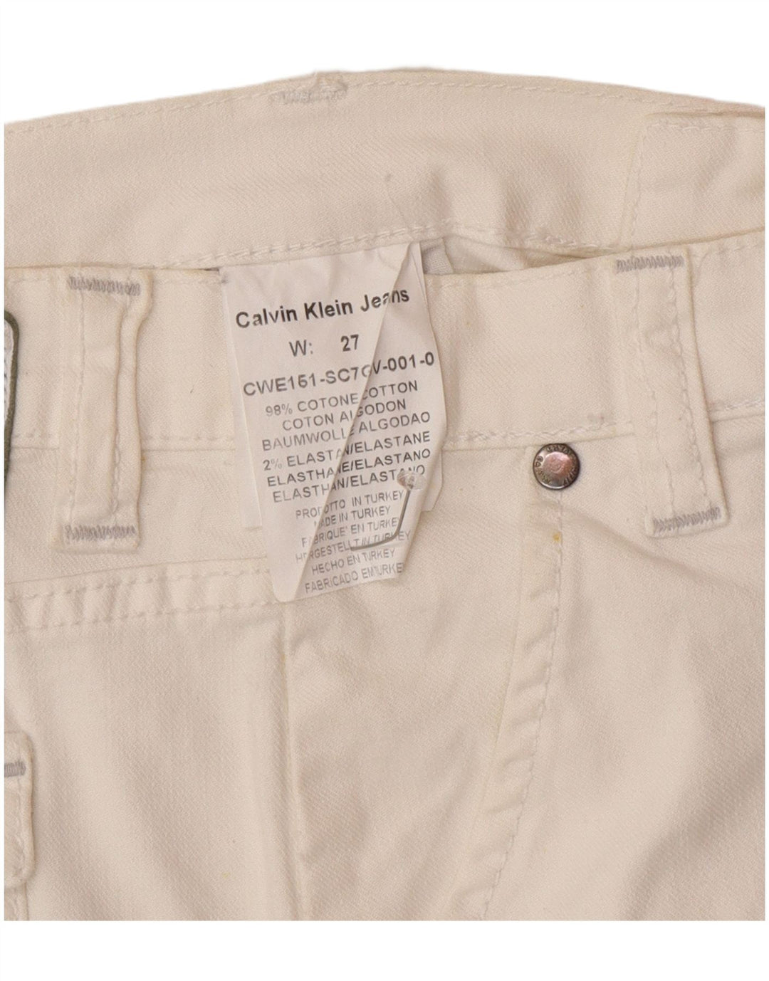 Женская мини-юбка Calvin Klein W27 маленького размера, хлопок белого цвета