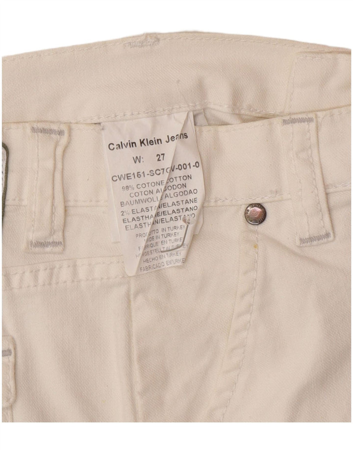 Женская мини-юбка Calvin Klein W27 маленького размера, хлопок белого цвета