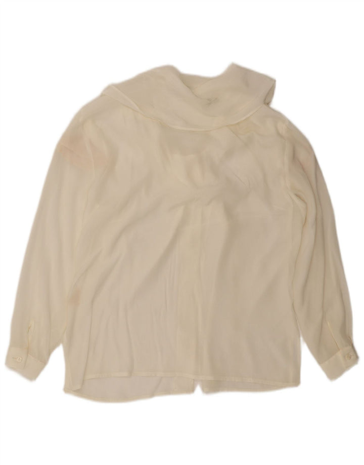 Женская блузка-рубашка с завязками спереди Lebole IT 44, средний белый шелк