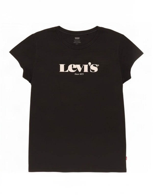 Женская футболка с рисунком Levi's Top UK 14, большая черная