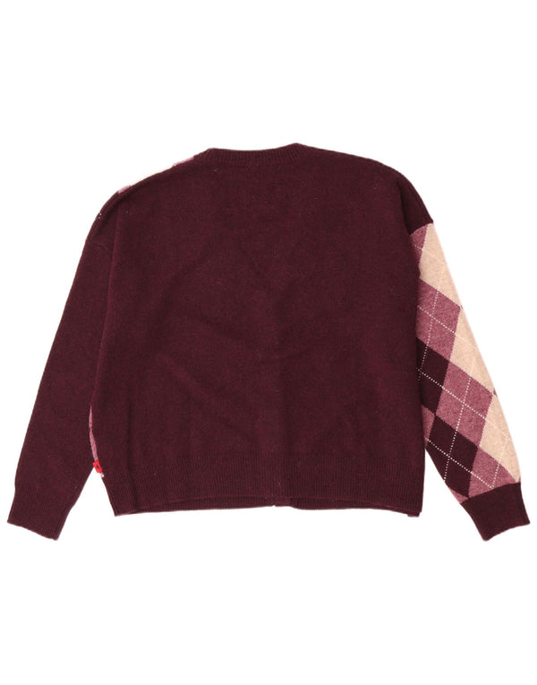 Женский свободный кардиган Kappa UK 18 XL Темно-бордовый Argyle/Diamond