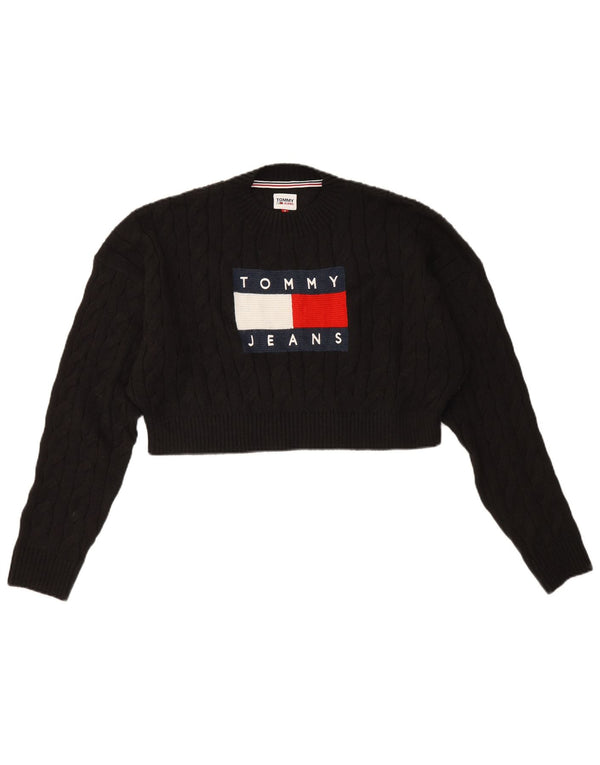 Женский джемпер с круглым вырезом Tommy Hilfiger UK 12, средний черный