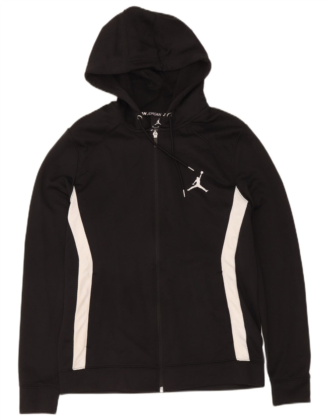 Мужской свитер с капюшоном Jordan Dri Fit на молнии, средний черный, полиэстер с цветными блоками