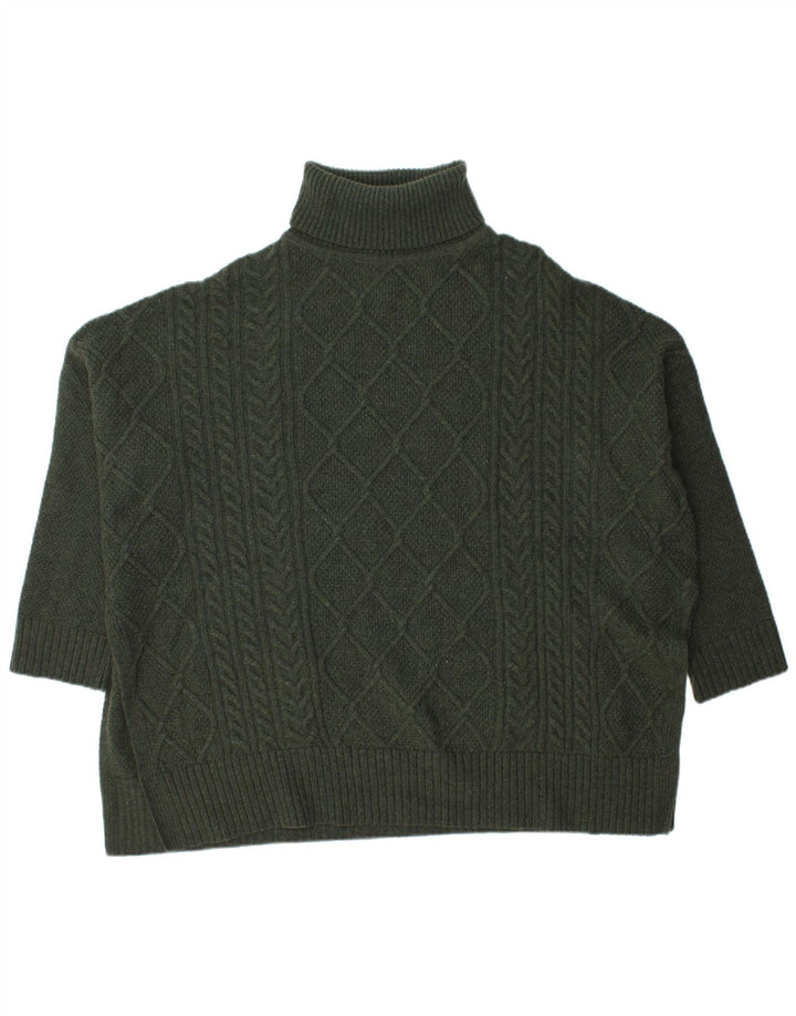 Женский джемпер Barbour Burne Cape с высоким воротником, свитер, Великобритания 14, средний зеленый цвет, шерсть