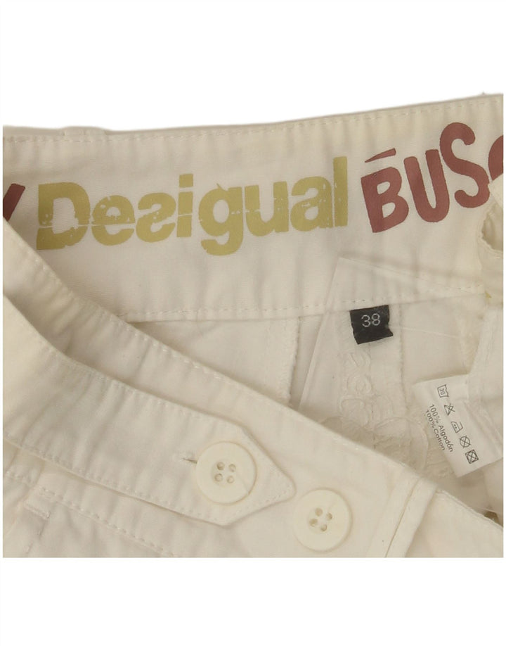 DESIGUAL Женские прямые брюки чинос EU 38 Medium W30 L28 Белый хлопок