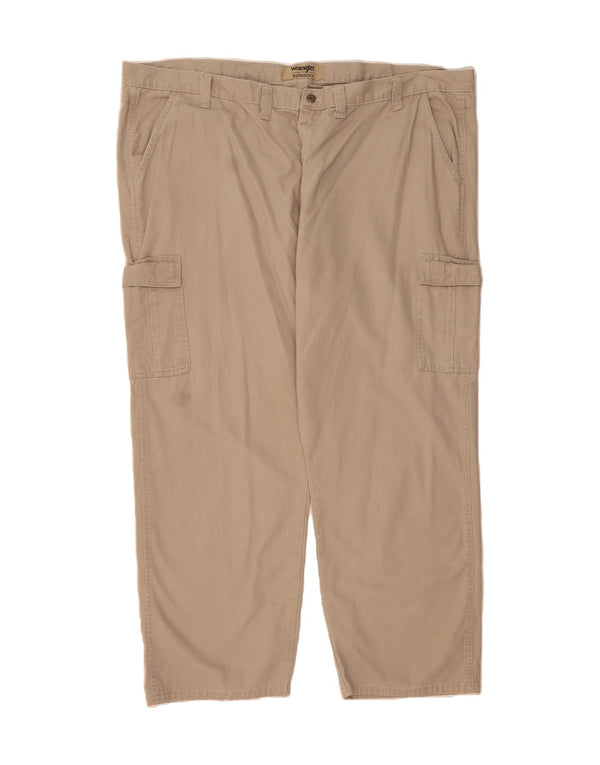 WRANGLER Mens Straight Cargo Trousers W50 L30 Beige Cotton