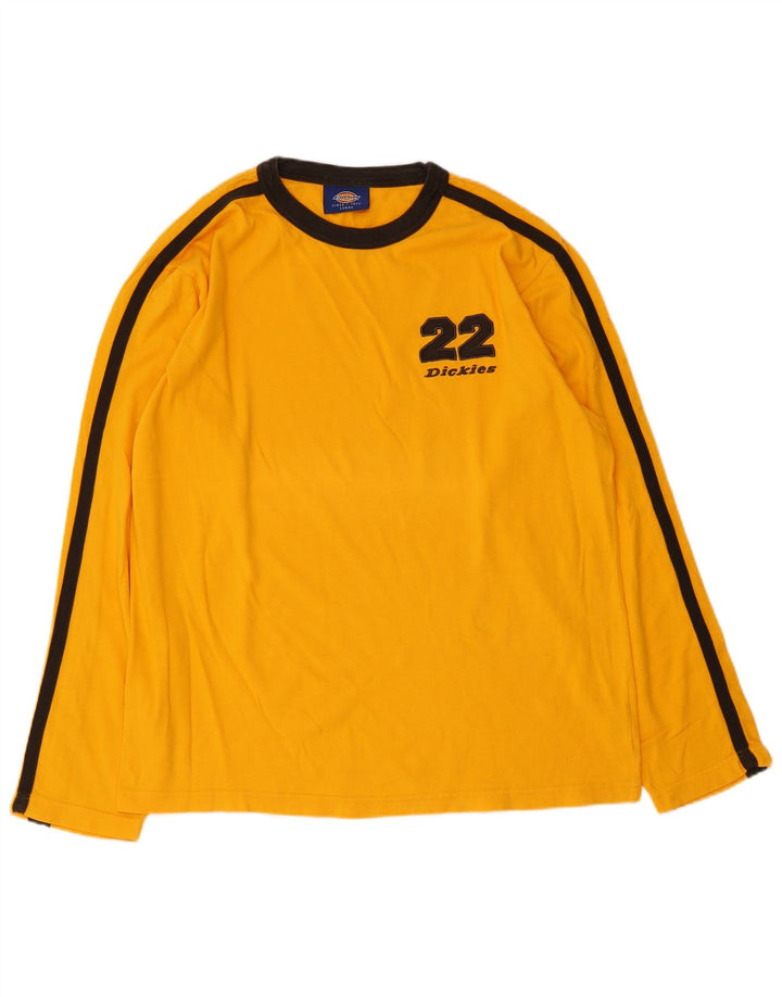 DICKIES Мужской топ с рисунком, длинный рукав, большой оранжевый, хлопок с цветными блоками