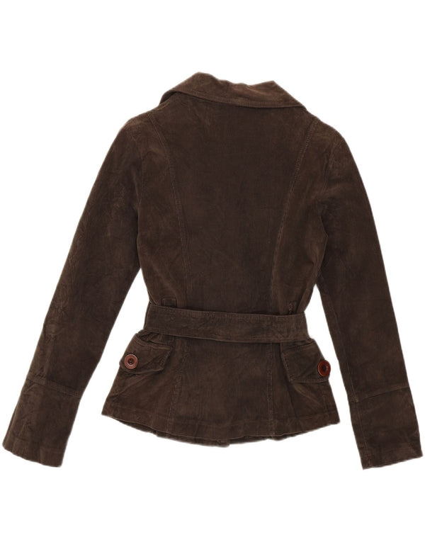 Винтажная женская вельветовая куртка UK 6 XS, коричневый хлопок