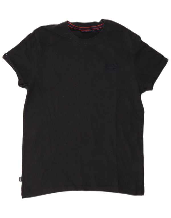 Мужская футболка Superdry Top из хлопка среднего размера, черная