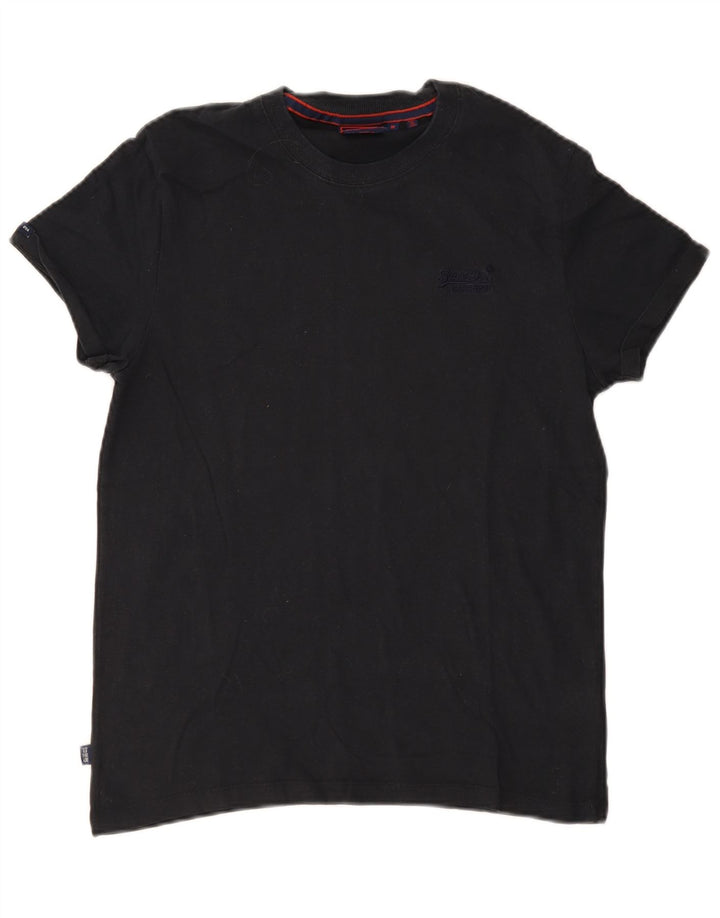 Мужская футболка Superdry Top из хлопка среднего размера, черная