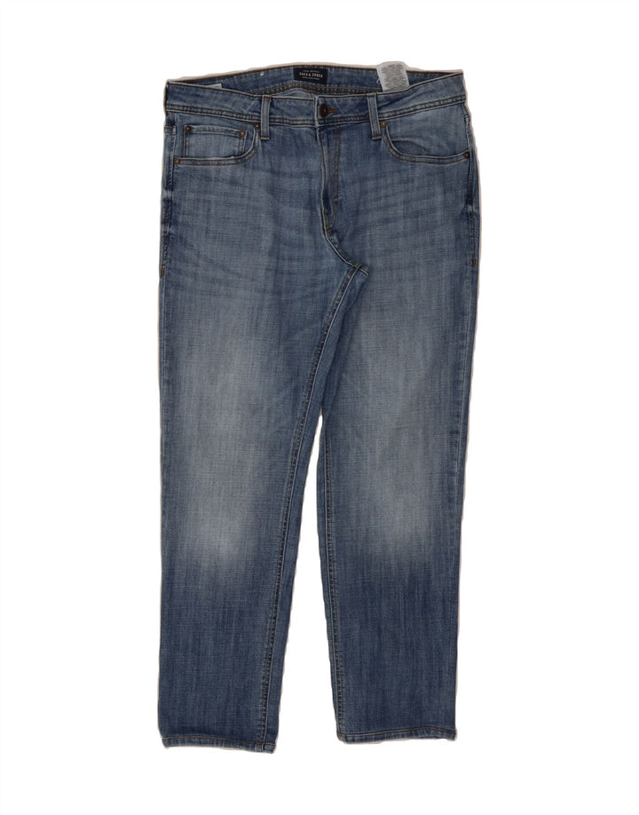 JACK & JONES Mens Straight Jeans W33 L30 Blue Cotton Vintage Jack & Jones and Second-Hand Jack & Jones from Messina Hembry 