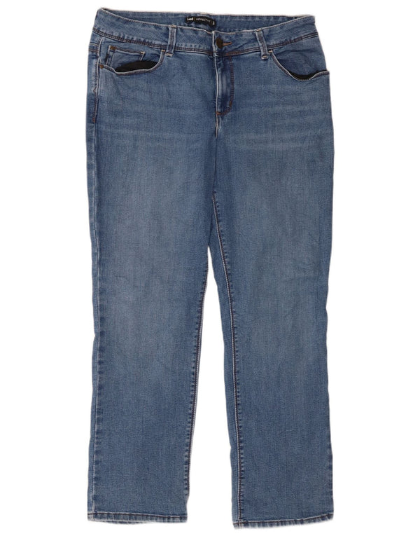Женские прямые джинсы Lee Perfect Fit, США 12, большие размеры W34 L29, синий хлопок