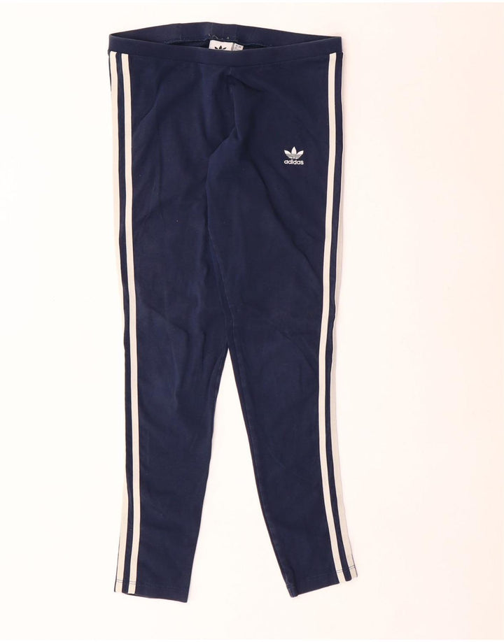 Женские леггинсы Adidas UK 12, средний темно-синий, хлопок