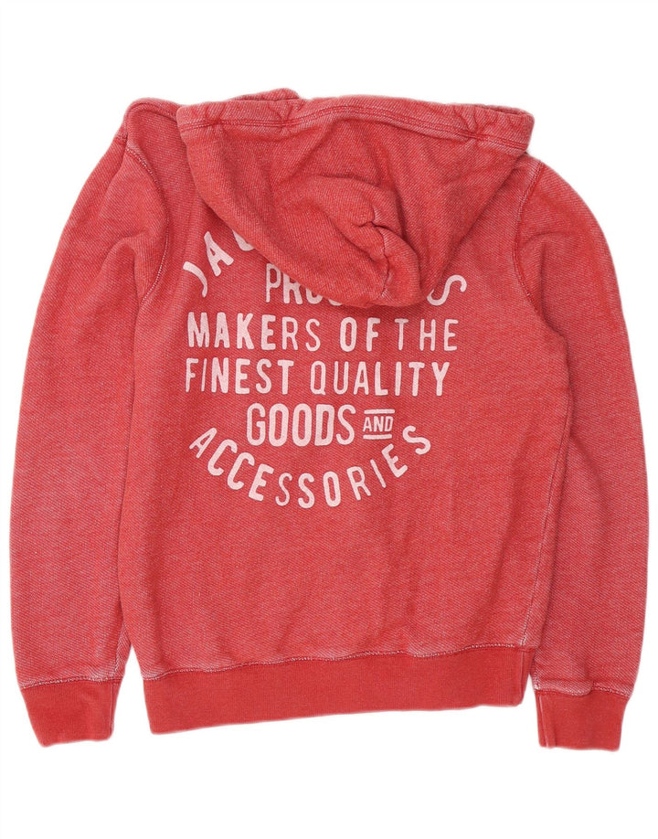 JACK WILLS Мужской свитер с капюшоном и молнией с графическим рисунком, хлопковый средний красный цвет