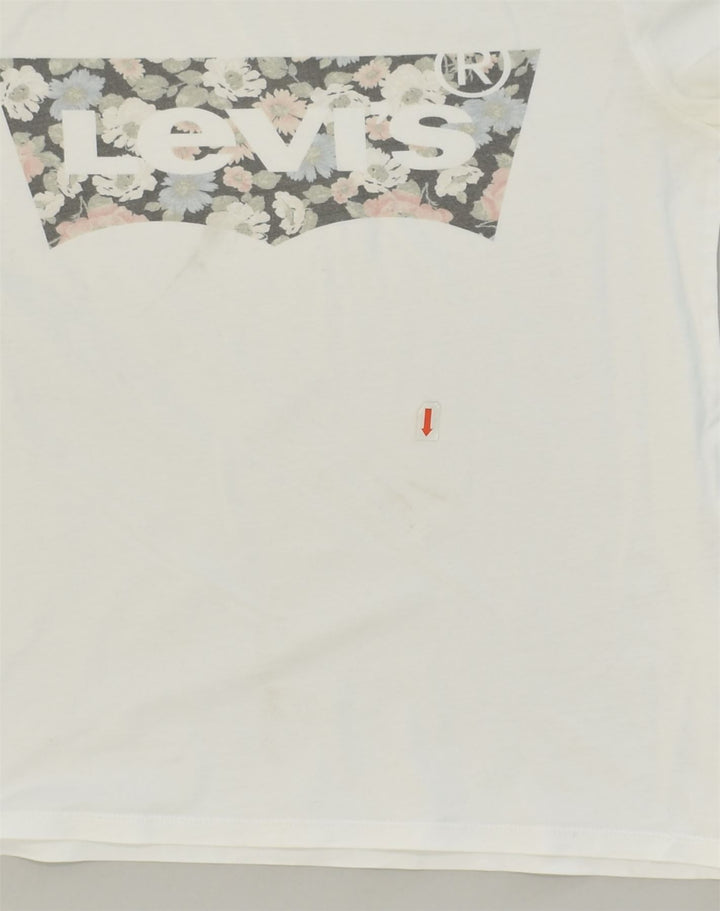 LEVI'S Womens San Francisco Graphic T-Shirt Top UK 6 XS White Cotton | Vintage Levi's | Thrift | Second-Hand Levi's | Used Clothing | Messina Hembry 