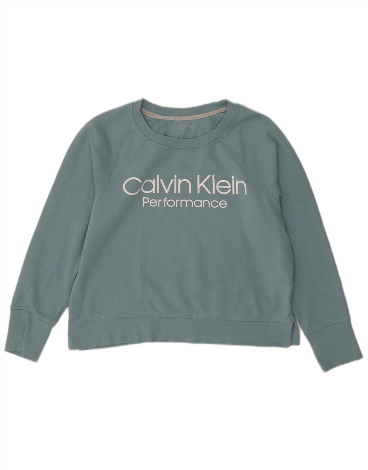 CALVIN KLEIN Женский свитер-свитшот оверсайз UK 10 маленький зеленый