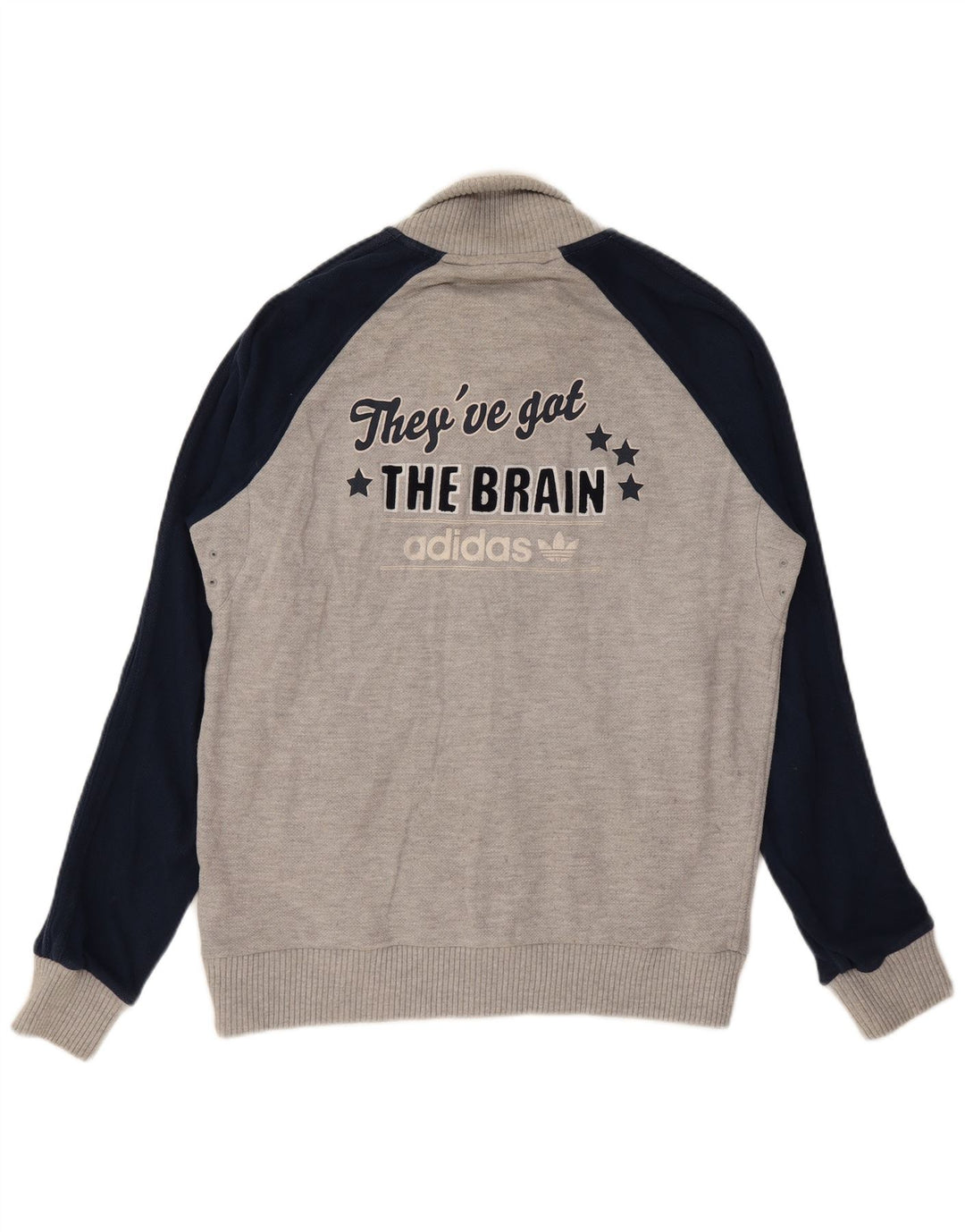 Мужской спортивный костюм ADIDAS с графическим рисунком, большая хлопковая куртка с цветными блоками серого цвета