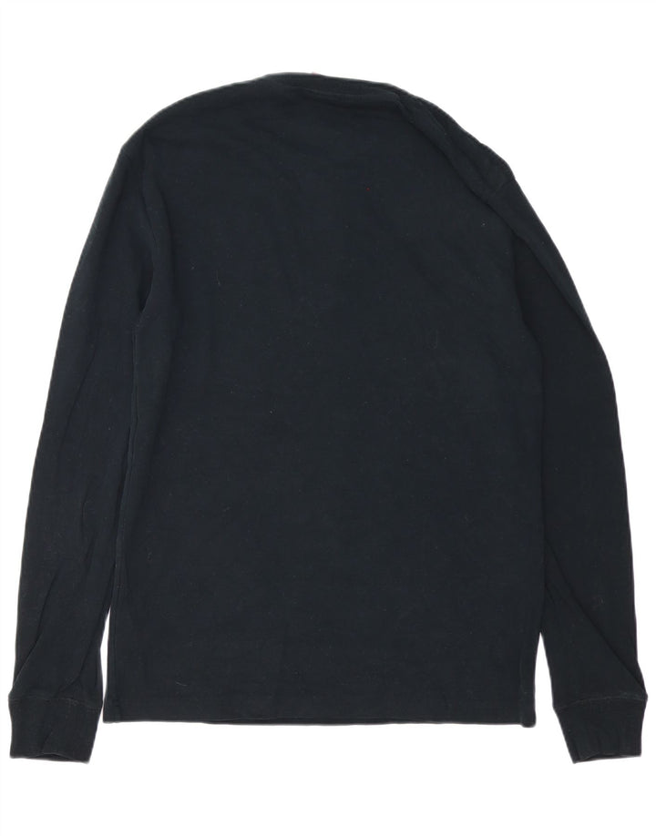 Мужской топ Superdry с длинным рукавом, большой черный хлопок