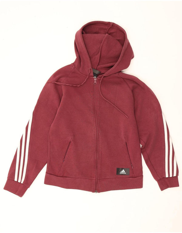 Женский свитер с капюшоном на молнии Adidas UK 4/6 XS Бордовый хлопок