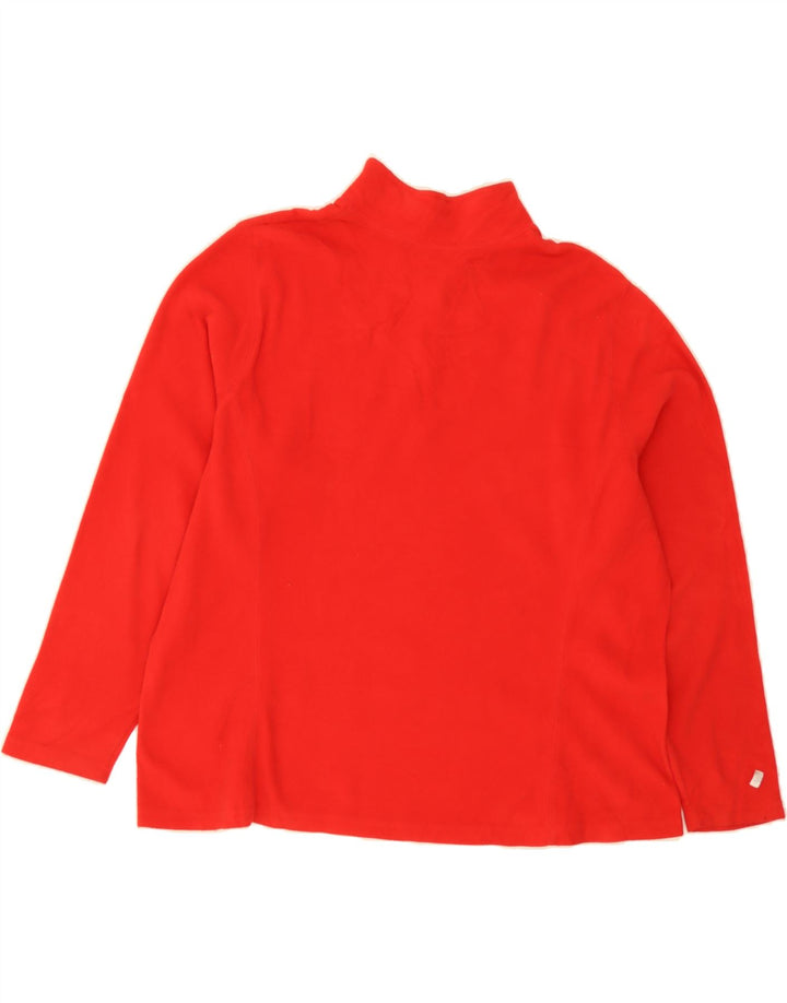 EDDIE BAUER Womens Zip Neck Fleece Jumper UK 20 2XL Red Polyester Vintage Eddie Bauer and Second-Hand Eddie Bauer from Messina Hembry 