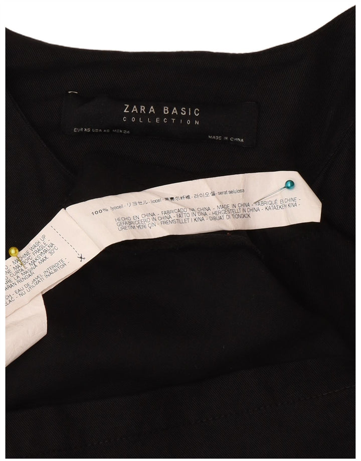 Женский пиджак Zara с молнией во всю длину UK 6 XS, черный лиоцелл