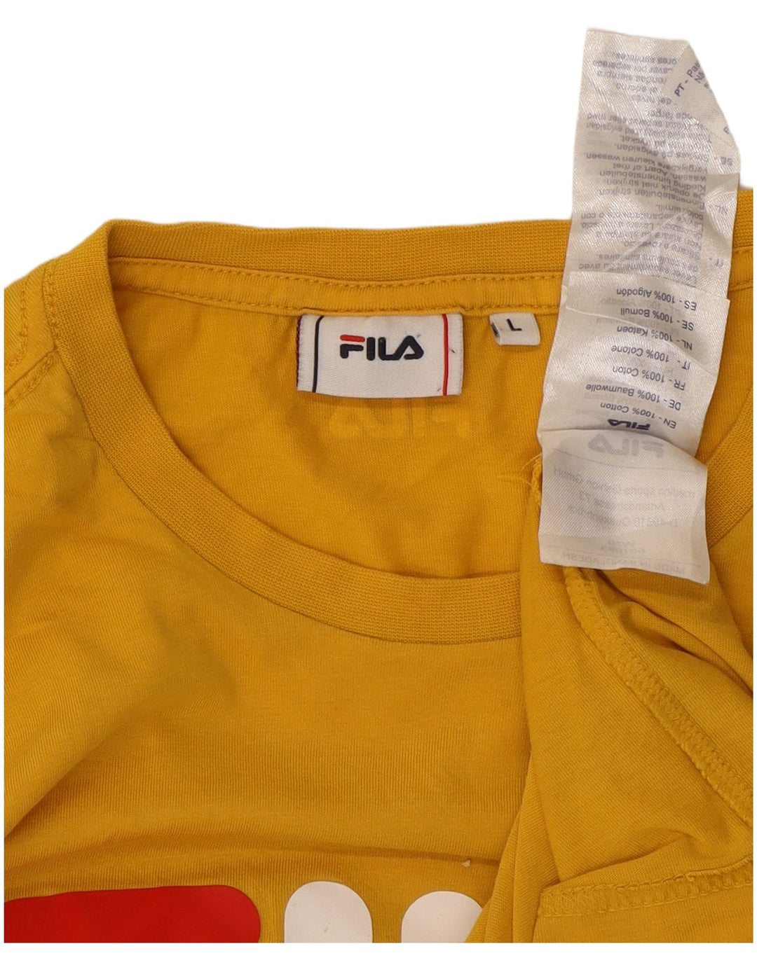 Fila Мужская футболка с рисунком, большой желтый хлопок