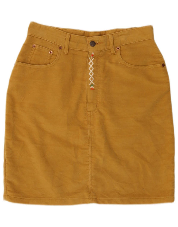 El Charro Womens Straight Skirt W32 Large Yellow Cotton