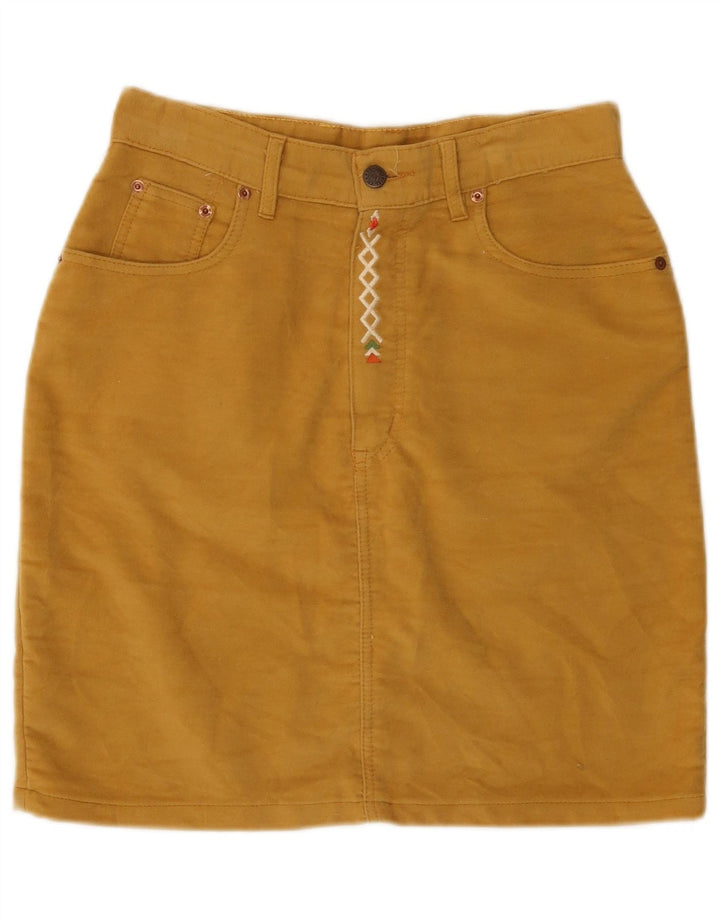 El Charro Womens Straight Skirt W32 Large Yellow Cotton