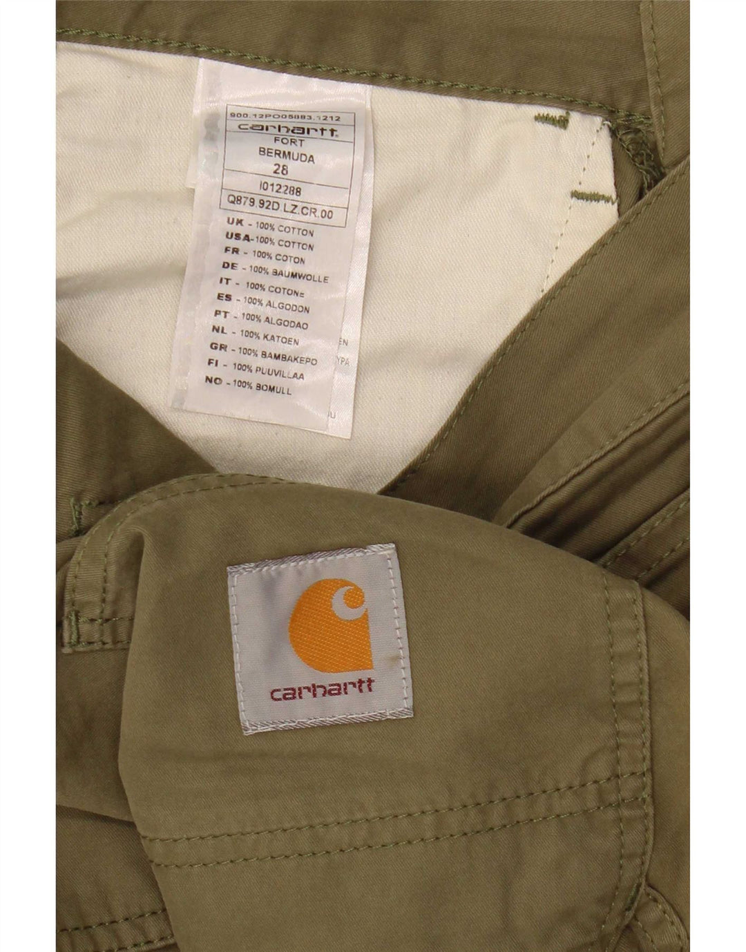 Мужские шорты-бермуды Carhartt W28, маленькие, цвета хаки, хлопок
