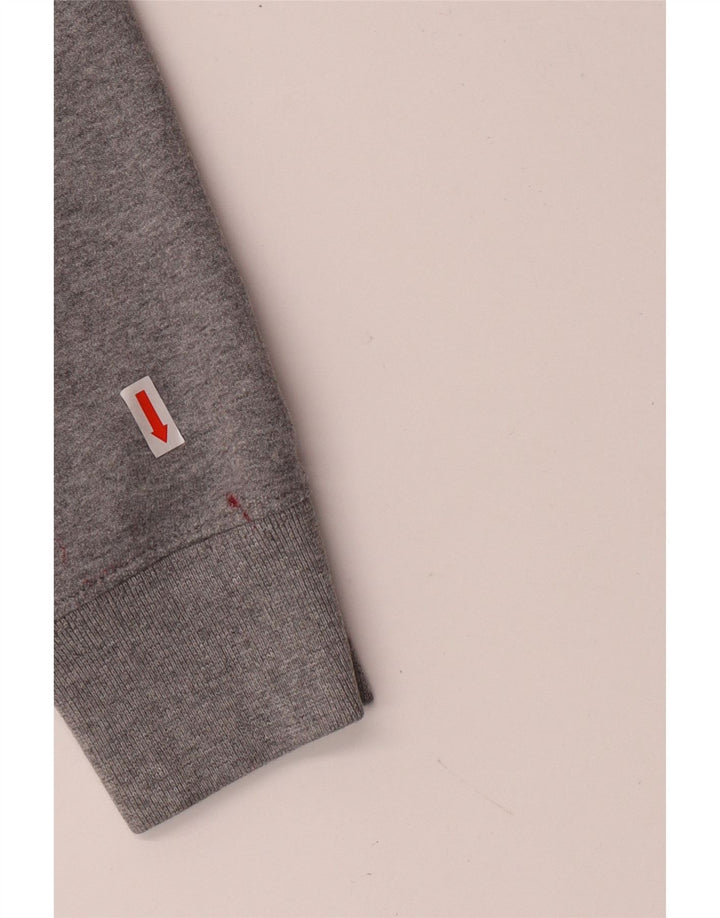 Мужской свитер с капюшоном на молнии с графическим рисунком Vans, маленький серый хлопковый