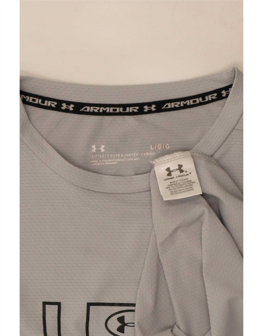 Мужская футболка с рисунком Under Armour, большой серый полиэстер