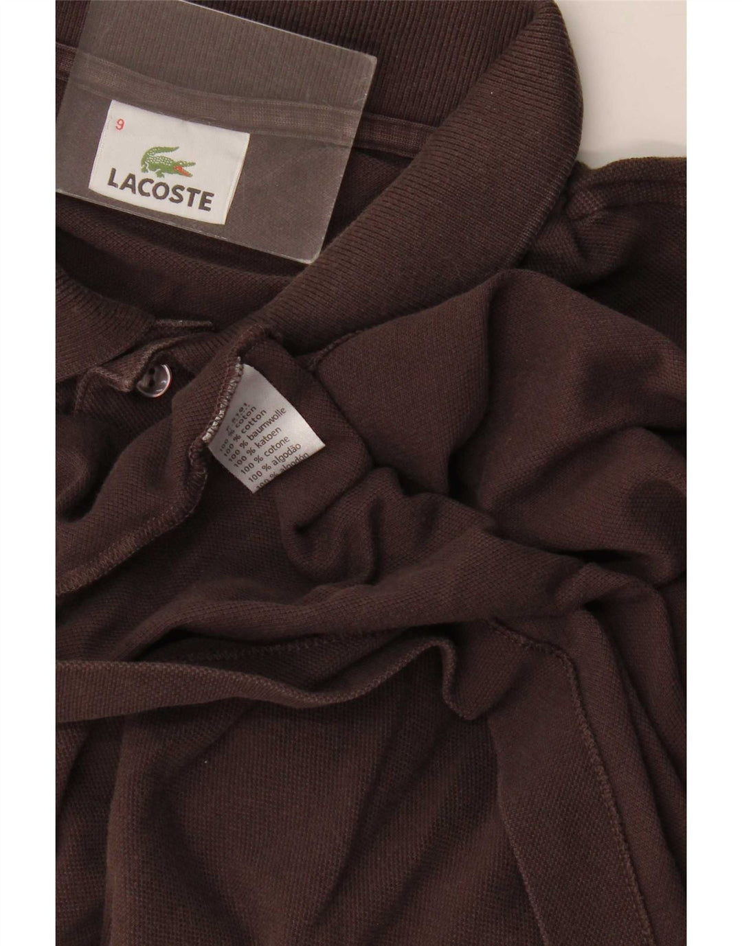 Мужская рубашка-поло Lacoste, размер 9, 4XL, коричневый хлопок