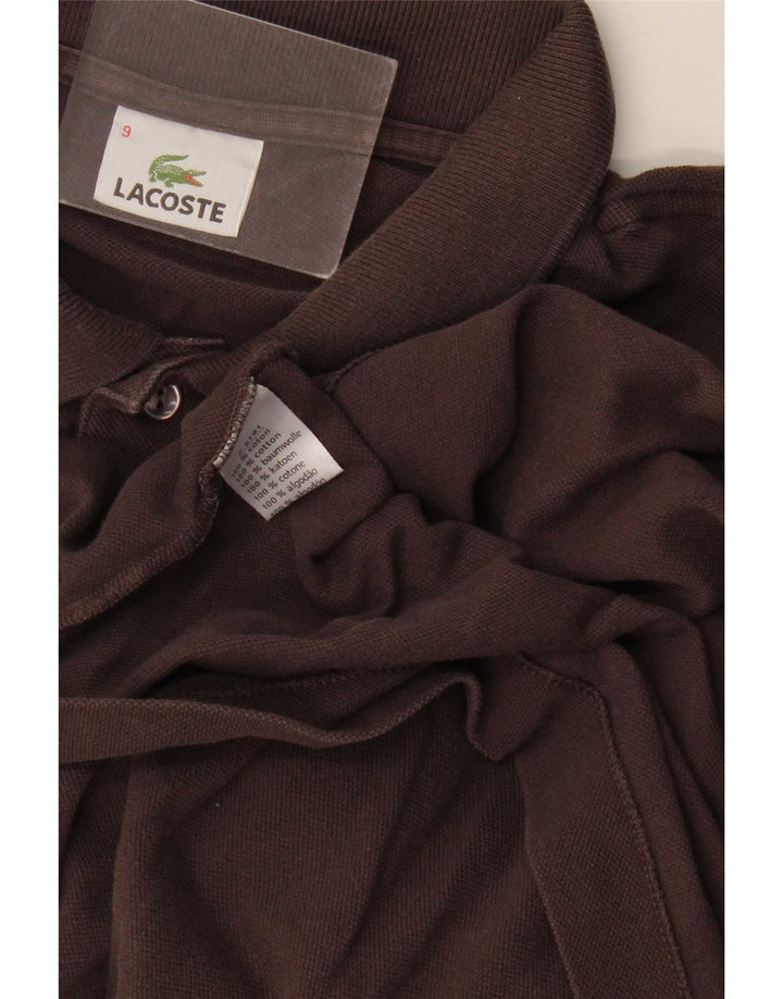 Мужская рубашка-поло Lacoste, размер 9, 4XL, коричневый хлопок